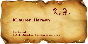 Klauber Herman névjegykártya